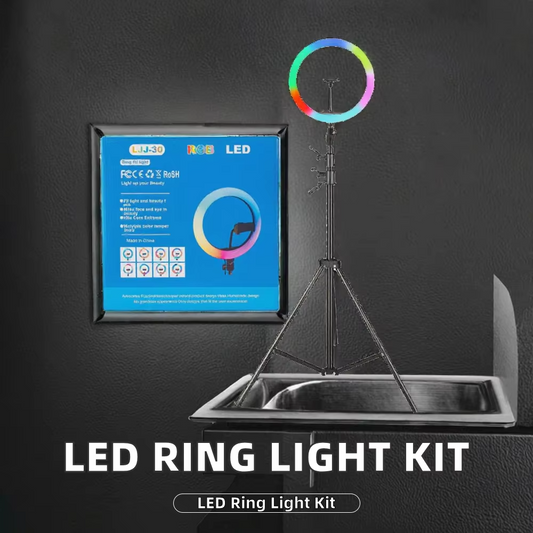 Portable Foldable 12-Inch RGB LED Ring Light Remote Control Adjustable Color