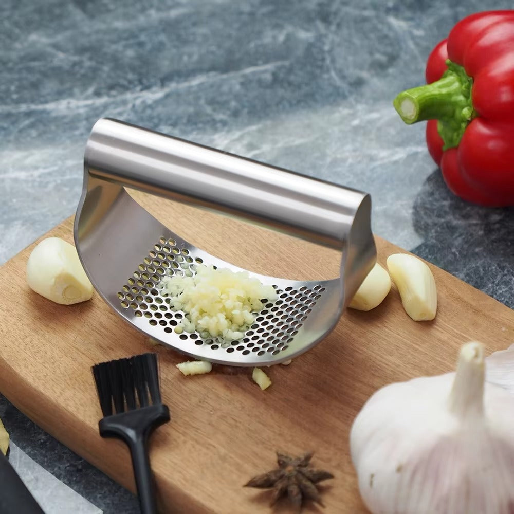 Garlic Press Rocker Stainless Steel, Garlic Mincer Tool