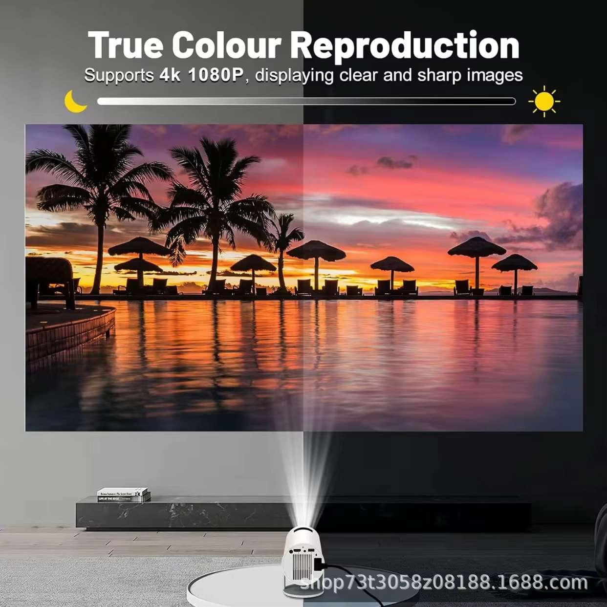 Portable 4k Android 11.0 LCD HD Projector for Home Wall Projections LED Wireless Screen Mirroring for Living Room