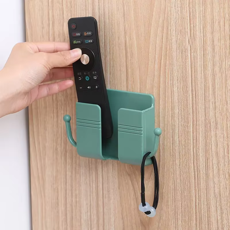 Multi-Function Wall-mounted Cell Holder Remote Controller Storage Hanger Plastic Mobile Phone