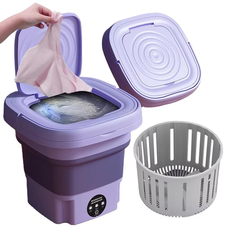 Household Small Folding Portable Washing Machine Student Dormitory Underwear Socks Mini Washing Machine Portable Laundry Bucket
