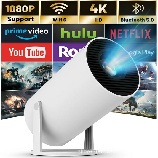 Portable 4k Android 11.0 LCD HD Projector for Home Wall Projections LED Wireless Screen Mirroring for Living Room