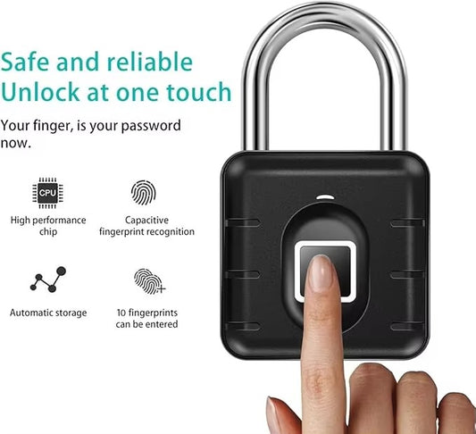 IP67 Waterproof USB Rechargeable Security Smart Fingerprint Padlock