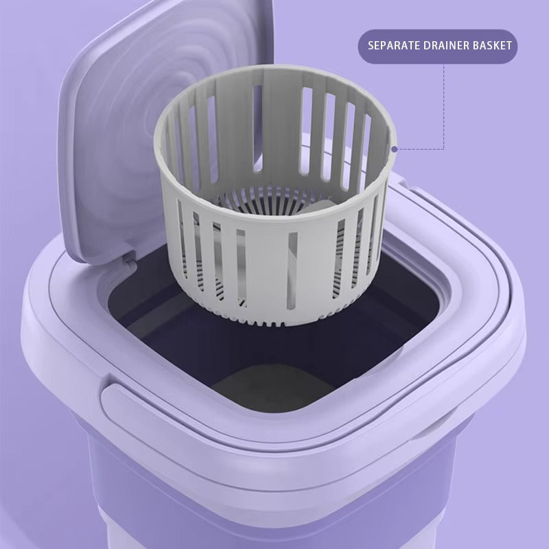 Household Small Folding Portable Washing Machine Student Dormitory Underwear Socks Mini Washing Machine Portable Laundry Bucket