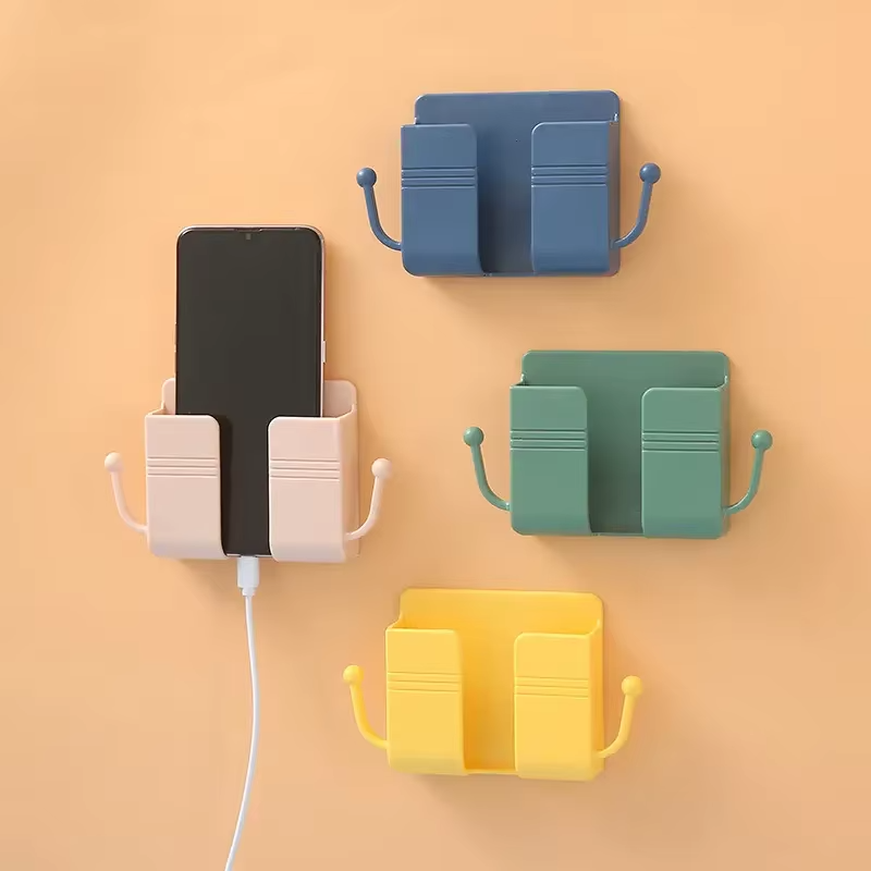 Multi-Function Wall-mounted Cell Holder Remote Controller Storage Hanger Plastic Mobile Phone