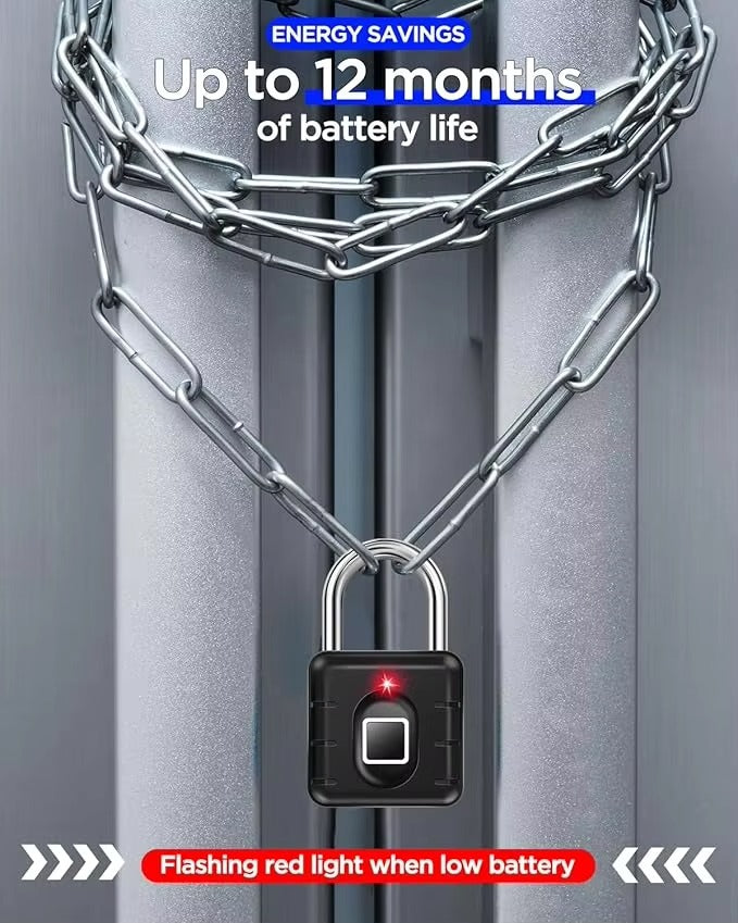 IP67 Waterproof USB Rechargeable Security Smart Fingerprint Padlock